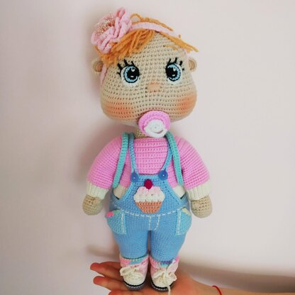 Lulu Doll crochet pattern, Basic Doll body pattern, Amigurumi baby