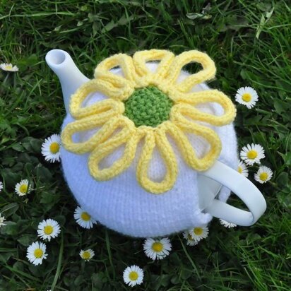 Chamomile daisy tea cozy pattern Rustic kitchen decor