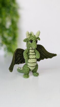 Basil the Dragon crochet pattern, amigurumi dragon pattern