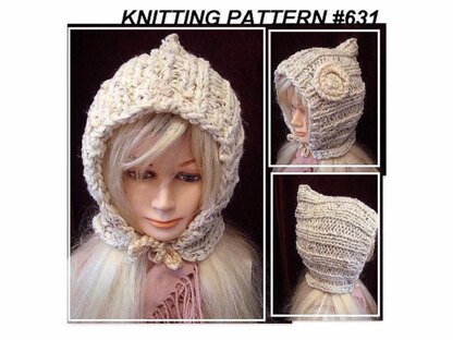631 KNIT WINTER HOOD HAT, BABY TO ADULT