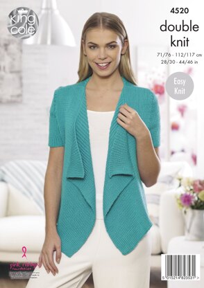 Waterfall Cardigans in King Cole Cottonsoft DK - 4520 - Downloadable PDF