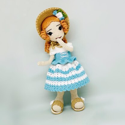 Crochet doll pattern, Amigurumi doll pattern, crochet doll clothes, Little Bo-Peep