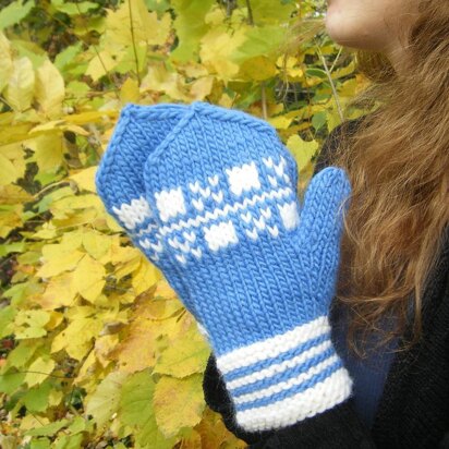 Latvian Boxes Mittens - knitting pattern