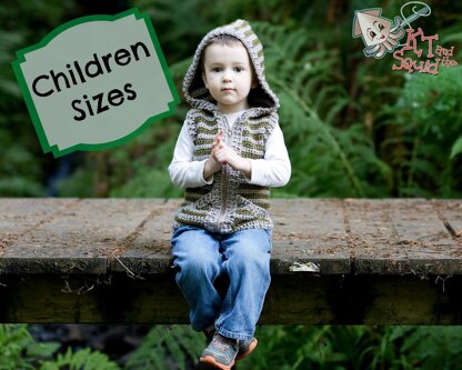 Woodland Hooded Vest Childrens