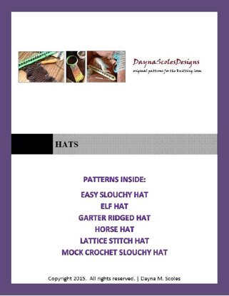 Hats eBook - 6 loom knit patterns