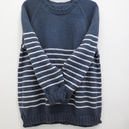 Cornwall Raglan Jumper with Stripes