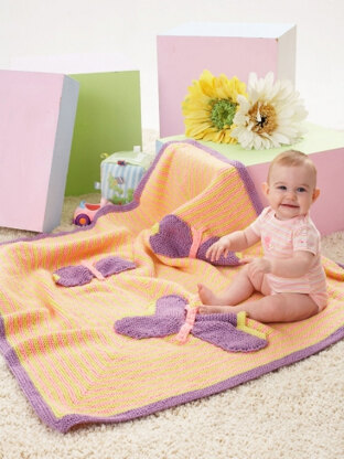 Butterfly Blanket in Caron One Pound - Downloadable PDF