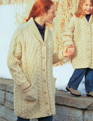 Adult Shawl-Collar Jacket in Patons Classic Wool Worsted - Downloadable PDF