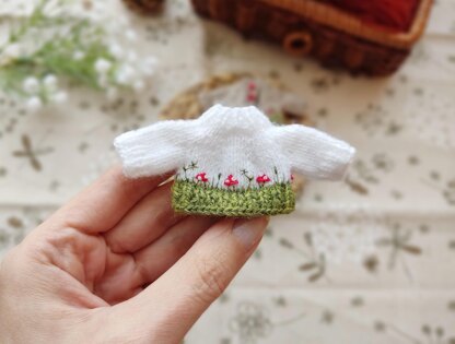 Fly Agarics sweater for Little Sister Maileg Mouse