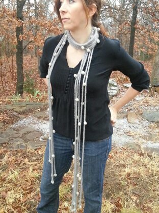 Shades of Grey Roped and Tied Scarf Necklace