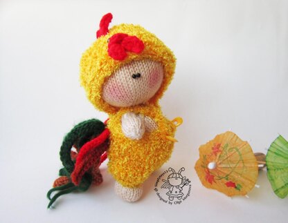 Pebble doll Rooster