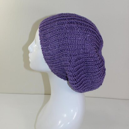 Unisex Fishermans Rib Slouch Hat Circular - knitting pattern