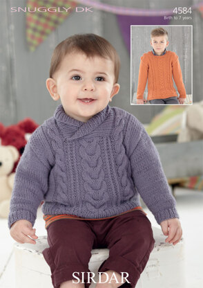 Wrap Neck and Round Neck Sweaters in Sirdar Snuggly DK - 4584 - Downloadable PDF