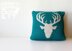 Stag Head Stockinette Throw Pillow (2016011)