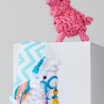 Larry & Linda Crochet Llama in Red Heart Amigurumi - LM6284 - Downloadable PDF