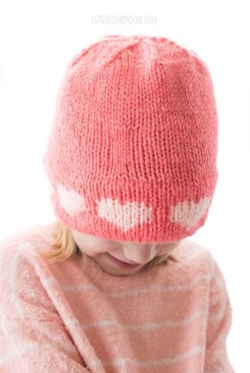 Double Brim Heart Hat