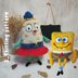 Toy knitting patterns for beginners - Knit Sponge Bob and Miss Puff Toys Soft