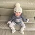 Caleb Baby Cardigan Hat and Booties Set