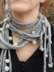 Shades of Grey Roped and Tied Scarf Necklace