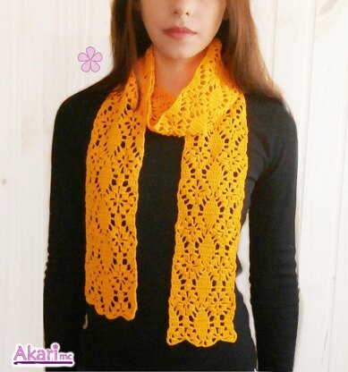 Four Lacy long Scarves crochet patterns_ PLS1