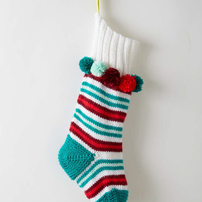 Stripe the Halls Stocking in Caron Simply Soft - Downloadable PDF