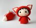 Big Tanoshi Fox Doll with removable tail