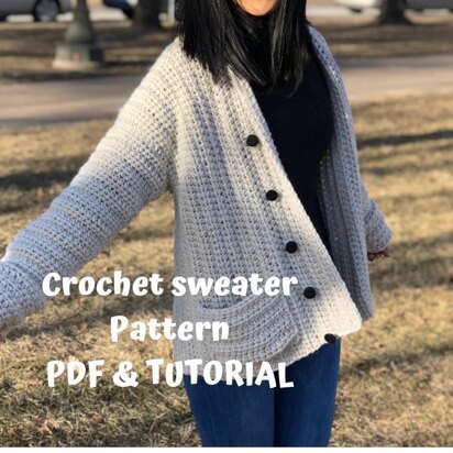 Crochet buttoned sweater