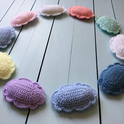 Crochet Stuffed Clouds Pattern: Happy Clouds Baby Banner / Garland