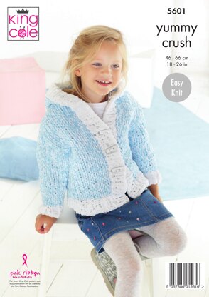 Cardigans in King Cole Yummy Crush - 5601 - Downloadable PDF