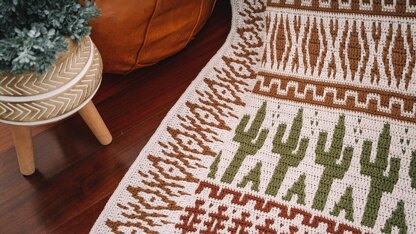 Desert Cactus Mosaic Blanket