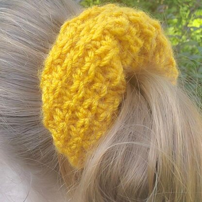 Star Stitch Hair Tie Scrunchie Knitting Pattern