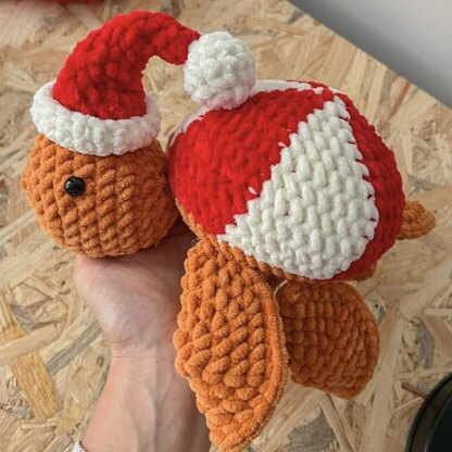 Christmas candy turtle crochet pattern, PDF, amigurumi peppermint candy turtle tutorial