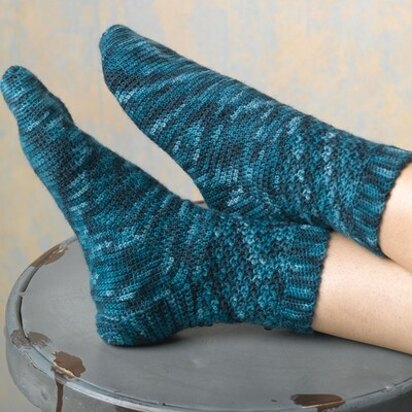 522 Molly Socks - Crochet Pattern for Women in Valley Yarns Franklin Hand-Dyed