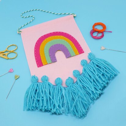 The Make Arcade Rainbow Tassel Banner - 15cm x 20cm