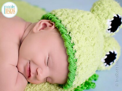 Baby Frog on a Lily Pad Hat Rug and Bum Cover Crochet PDF Pattern