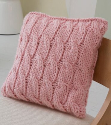 Big Cables Pillow in Red Heart Grande - LW4527