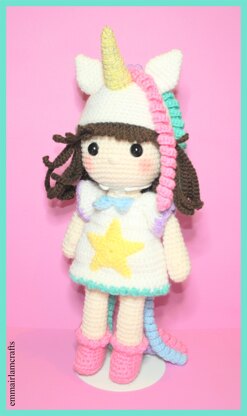Unicorn Girl Doll Crochet Pattern
