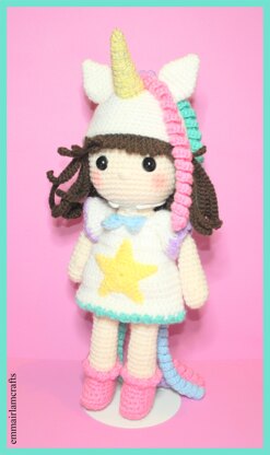 Unicorn Girl Doll Crochet Pattern
