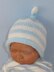 Baby Stripe Roll Brim Topknot Beanie Hat