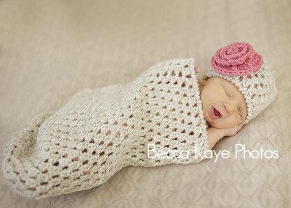 Newborn Bunting and Hat (with optional Flower)