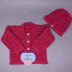 Cerys baby girl  cardigan and hat 18-20" chest size