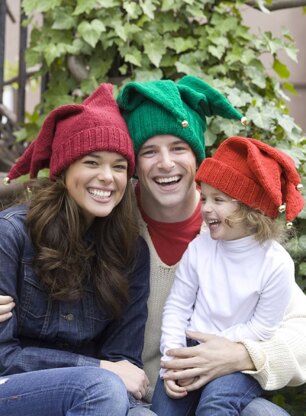 Jingle Bells Family Hats in Red Heart Super Saver Economy Solids - WR1868