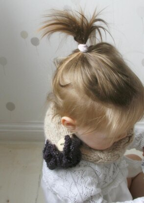 Cable headband Bianca with ruffles
