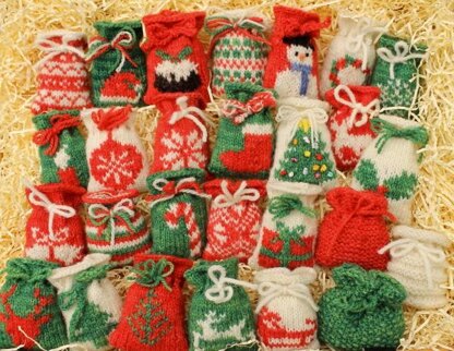 27 Knitted Christmas Santa Sacks