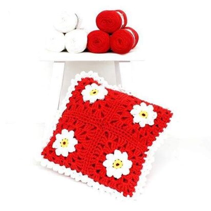 Puff Daisy Cushion in Hoooked RibbonXL - Downloadable PDF