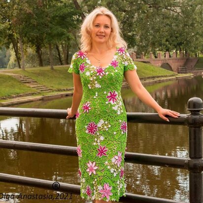 Dress with lotuses