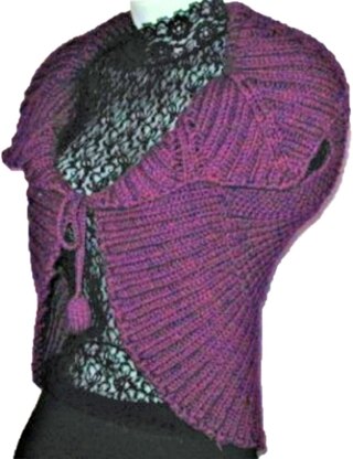 Purple Rotlaub Leaf Collar Shrug