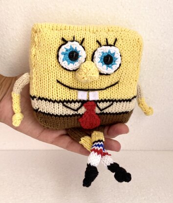 Pattern: Knitted Spongebob, amigurumi SpongeBob, knitted toy