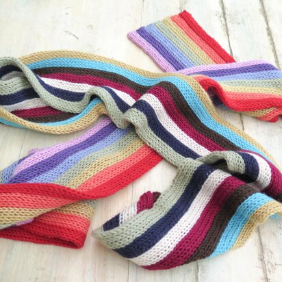 Vertical Stripe Scarves "The End of the Rainbow"