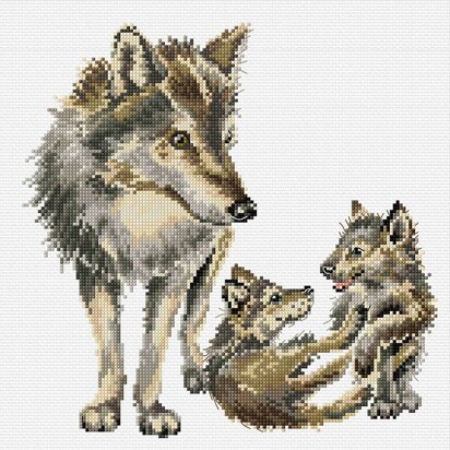 Kreuzstich-Stickset „Wolfsrudel“ von Bothy Threads – 26 x 26 cm